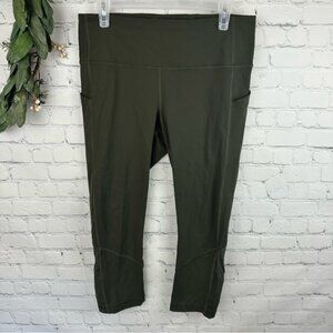 Lululemon Pace Rival High-Rise Crop 22" Olive Green Size 10